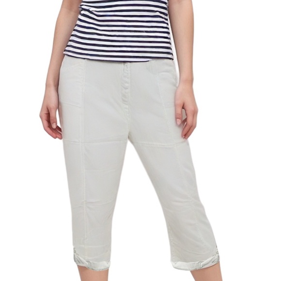 J. Jill 100% Cotton Pants Trousers 4 Pockets Hi Rise Rolled Leg Cropped Capri - Picture 9 of 11